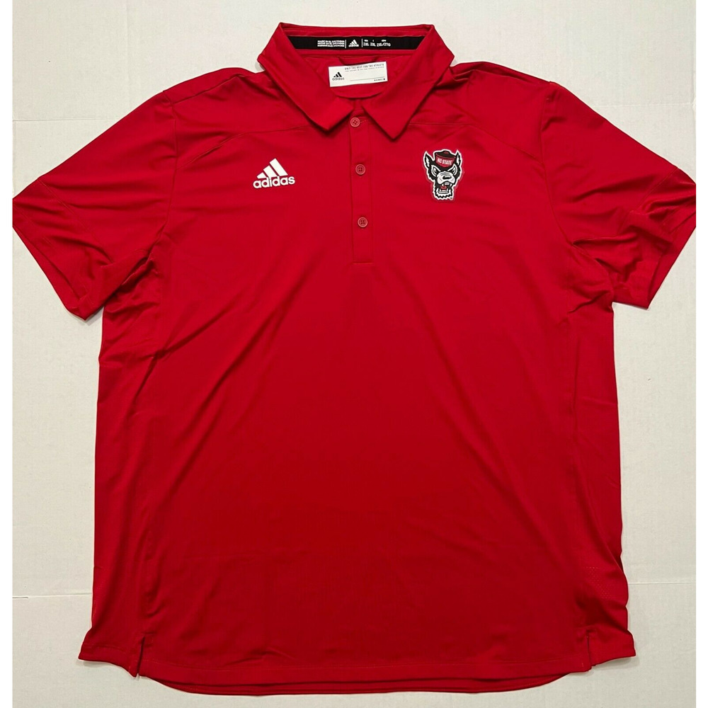 Adidas NC State Wolfpack Tech Polo Shirt Aeroready Men's Size XXL Red NWT